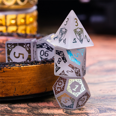 Quartz and Rainbow Flourish Stone Dice Foam Brain Games