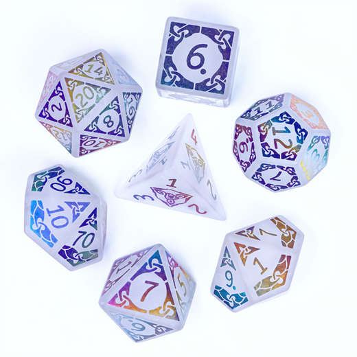 Quartz and Rainbow Flourish Stone Dice Foam Brain Games
