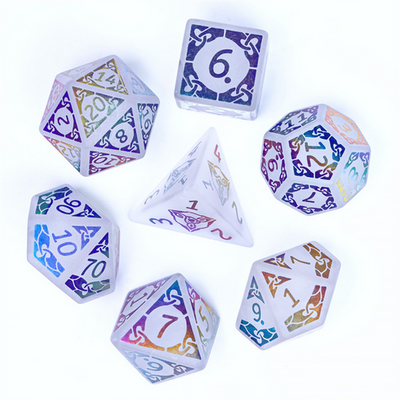 Quartz and Rainbow Flourish Stone Dice Foam Brain Games