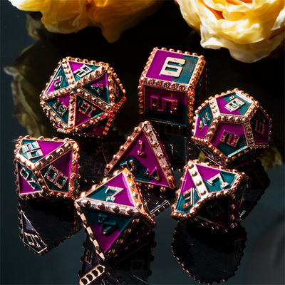Brigandine Armor: Queen - Metal RPG Dice Set Metal Dice Foam Brain Games