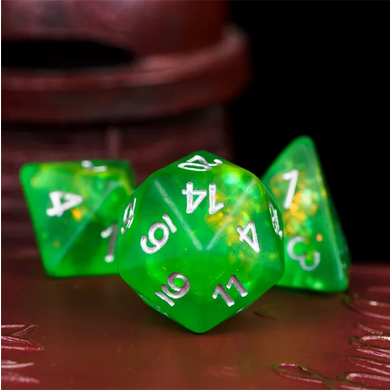 Radioactive Ore RPG Dice Set Plastic Dice Foam Brain Games