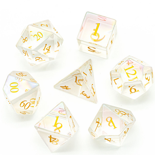 Rainbow Crystal - Gemstone Engraved with Gold Stone Dice Foam Brain Games