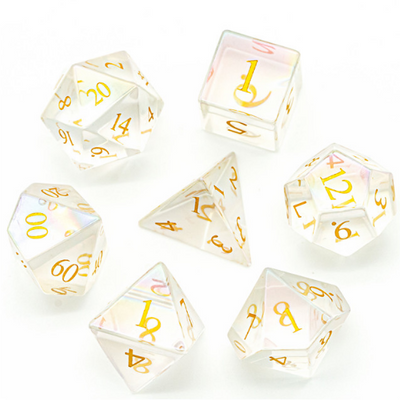 Rainbow Crystal - Gemstone Engraved with Gold Stone Dice Foam Brain Games