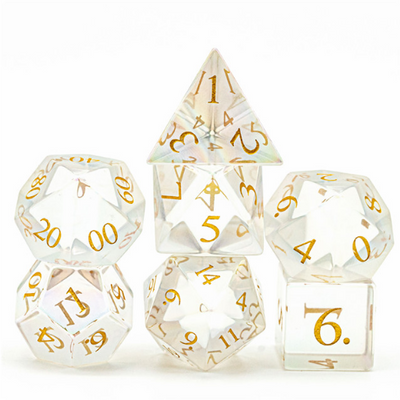 Rainbow Crystal - Gemstone Engraved with Gold Stone Dice Foam Brain Games