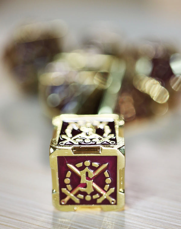 Crossed Swords: Royal Amethyst Sword - Metal RPG Dice Set Metal Dice Foam Brain Games