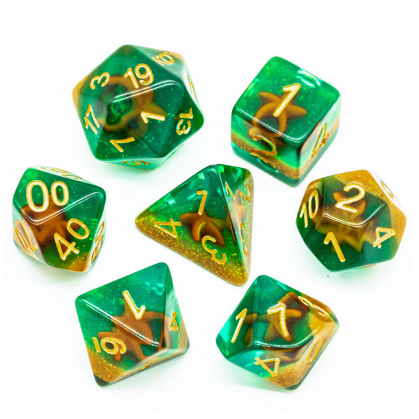 Sand Sifting Starfish RPG Dice Plastic Dice Foam Brain Games