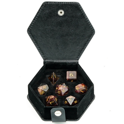 Blonde Hair Glass - Gemstone Engraved with Gold Stone Dice Foam Brain Games