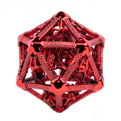 Hollow Dragon Keep D20 - Red Metal Dice Foam Brain Games