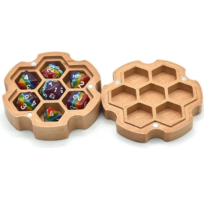 Beech Wood Dice Box (Hexagonal) with Dragon Dice Box Foam Brain Games