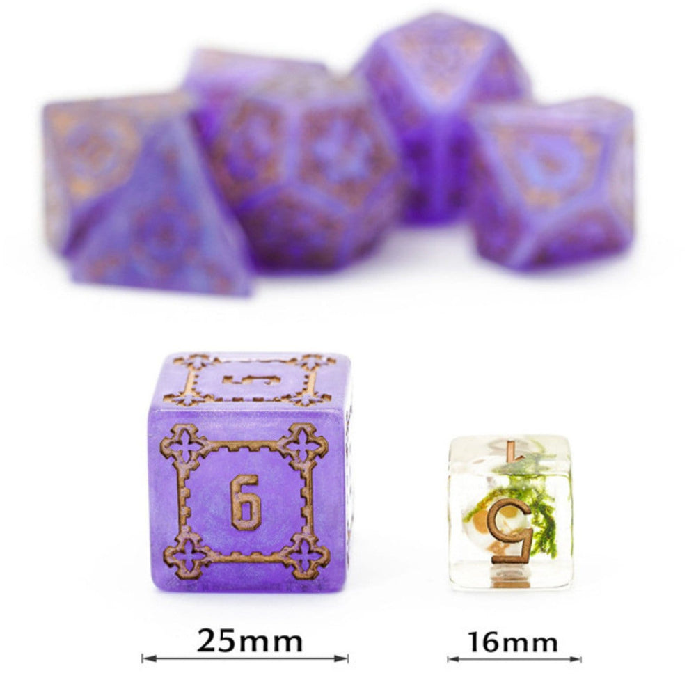 Huge Purple Castle Dice Set - 25mm Plastic Dice Foam Brain Games