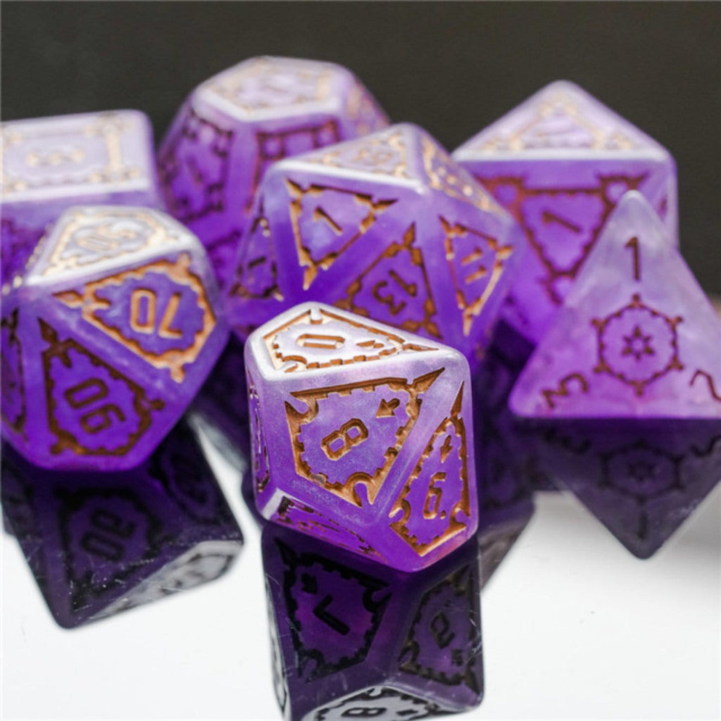 Huge Purple Castle Dice Set - 25mm Plastic Dice Foam Brain Games