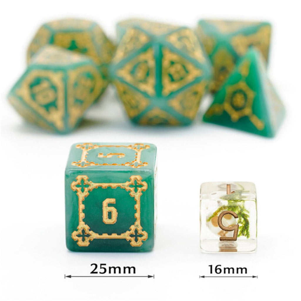 Huge Green Castle Dice Set - 25mm Plastic Dice Foam Brain Games