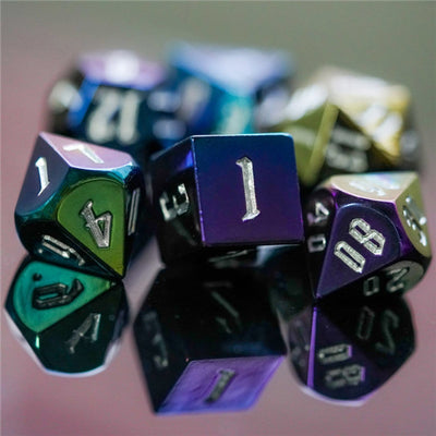 Jumbo Metallic Dice Set with Silver Font Plastic Dice Foam Brain Games