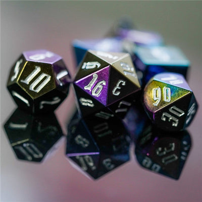 Jumbo Metallic Dice Set with Silver Font Plastic Dice Foam Brain Games