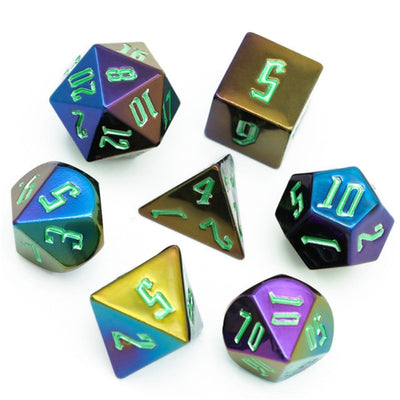 Jumbo Metallic Dice Set with Green Font Plastic Dice Foam Brain Games