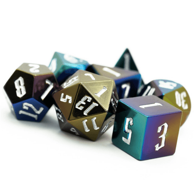 Jumbo Metallic Dice Set with Silver Font Plastic Dice Foam Brain Games