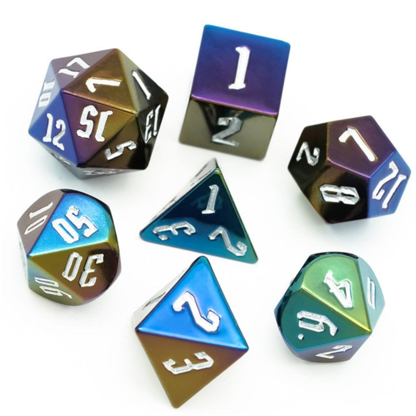 Jumbo Metallic Dice Set with Silver Font Plastic Dice Foam Brain Games