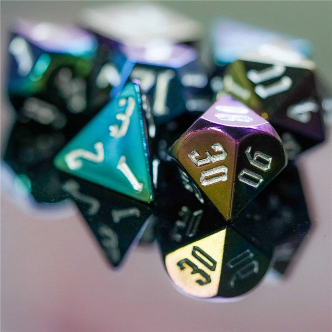 Jumbo Metallic Dice Set with Silver Font Plastic Dice Foam Brain Games