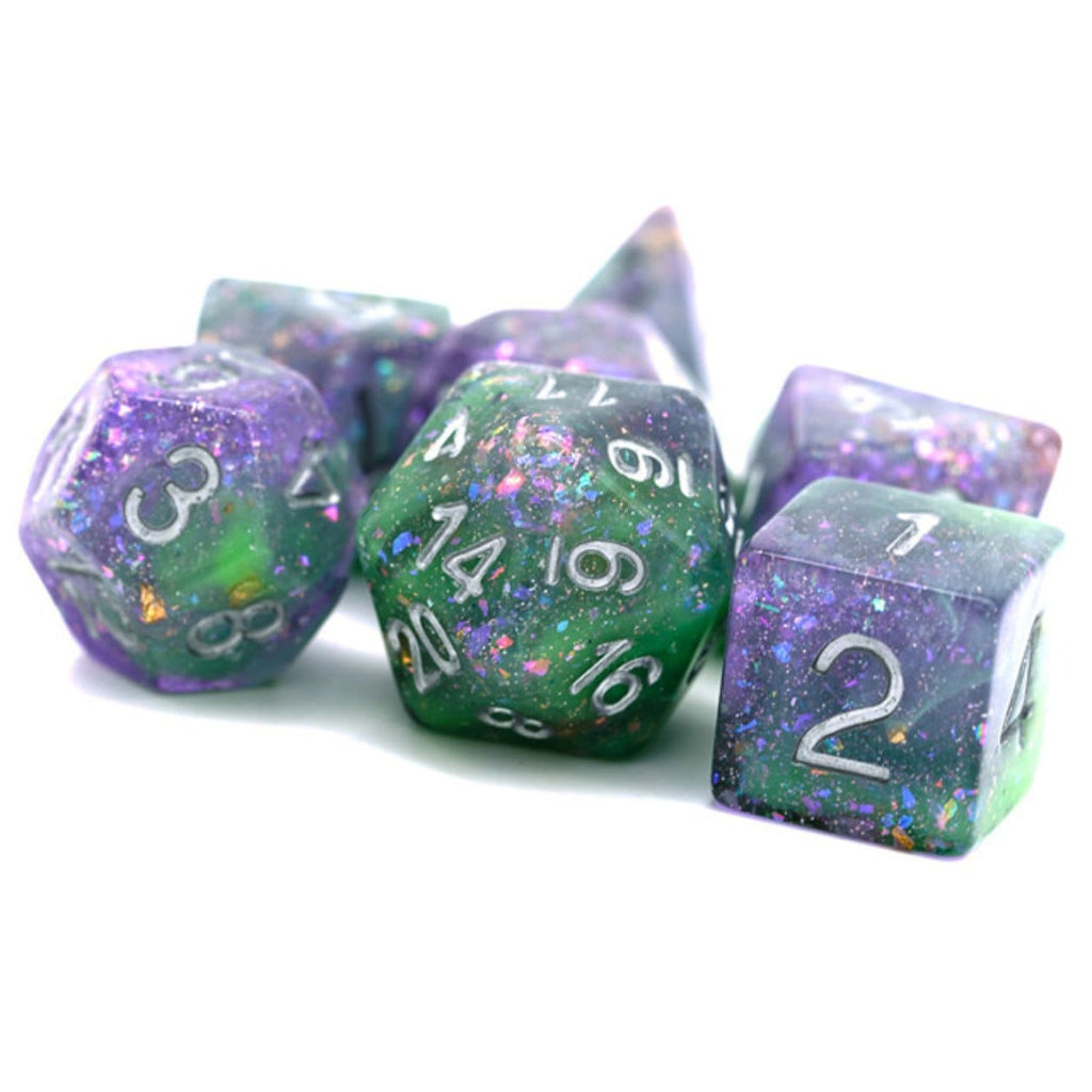 Green & Purple Seabed Treasure Dice Set Plastic Dice Foam Brain Games