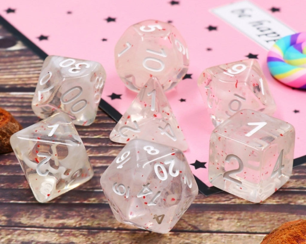 Blossom Snowfall Dice RPG Dice Set Plastic Dice Foam Brain Games