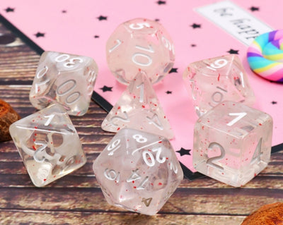 Blossom Snowfall Dice RPG Dice Set Plastic Dice Foam Brain Games