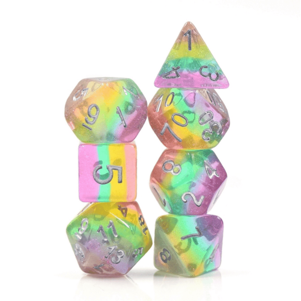 Fairy Dust RPG Dice Set Plastic Dice Foam Brain Games