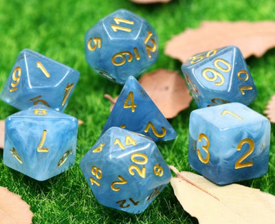 Blue Jade RPG Dice Set Plastic Dice Foam Brain Games