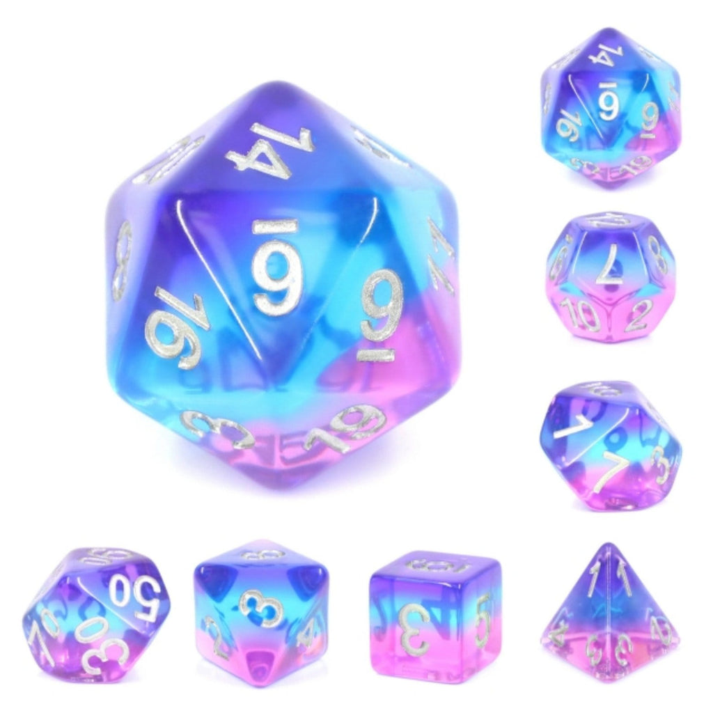 Purple Sky RPG Dice Set Plastic Dice Foam Brain Games