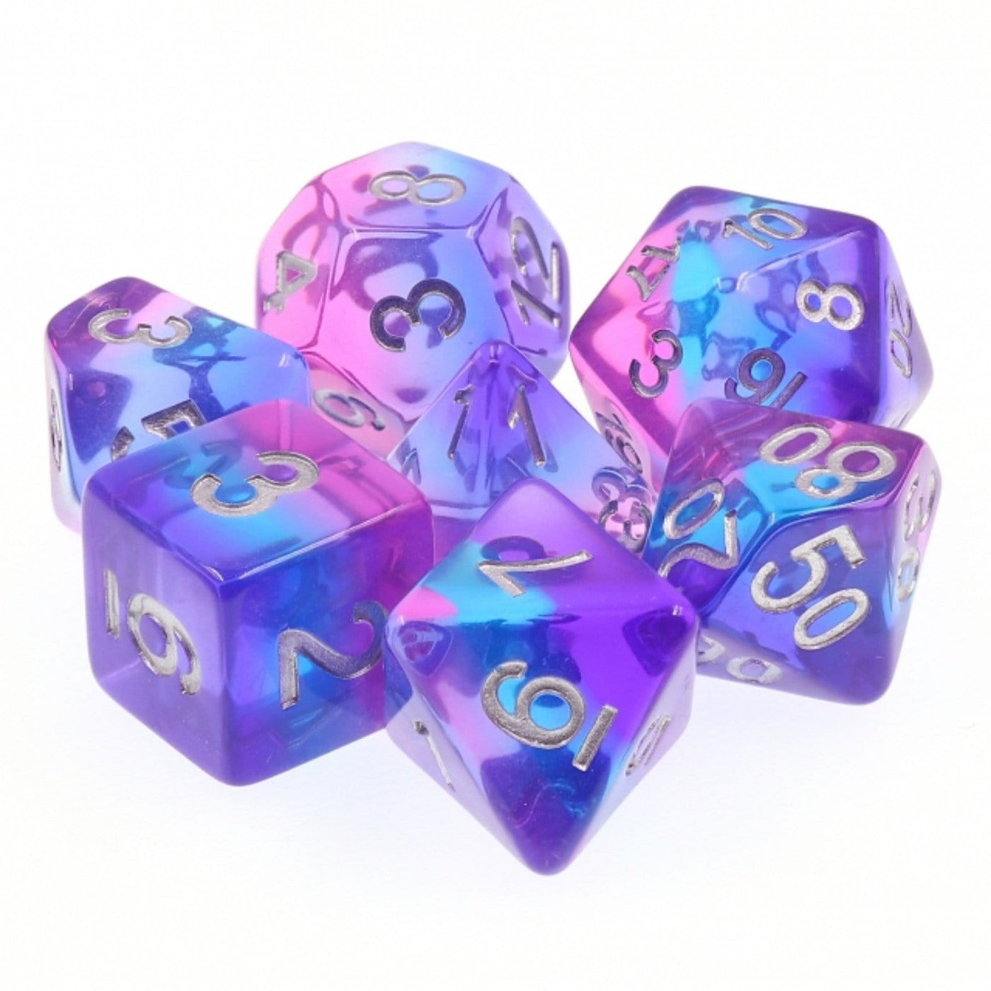 Purple Sky RPG Dice Set Plastic Dice Foam Brain Games