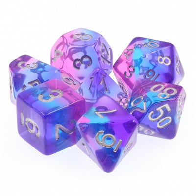 Purple Sky RPG Dice Set Plastic Dice Foam Brain Games