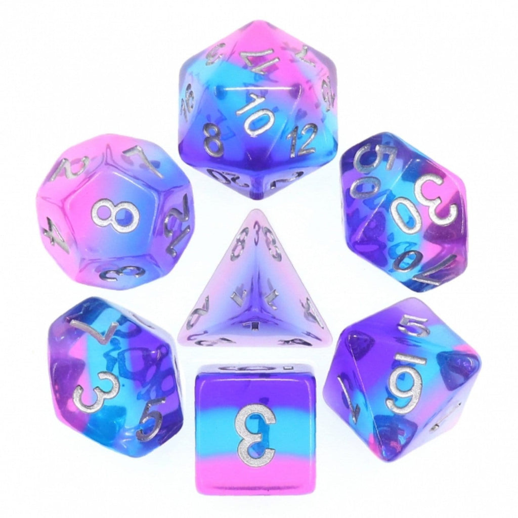 Purple Sky RPG Dice Set Plastic Dice Foam Brain Games