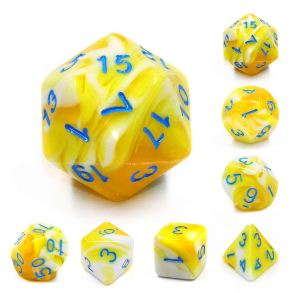 Lemon Cream RPG Dice Set Plastic Dice Foam Brain Games