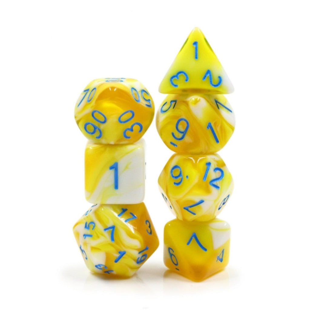 Lemon Cream RPG Dice Set Plastic Dice Foam Brain Games