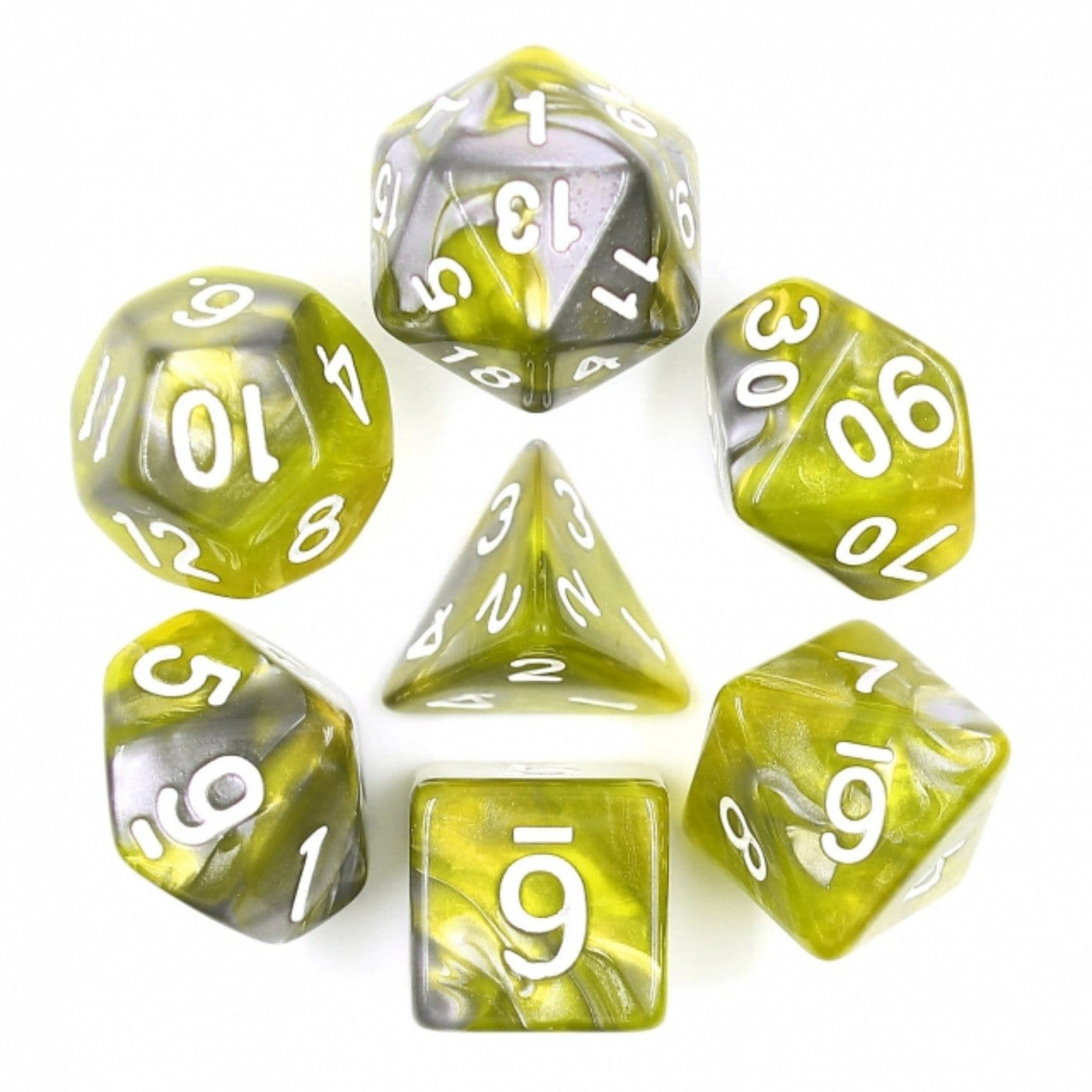 Green Flow RPG Dice Set Plastic Dice Foam Brain Games