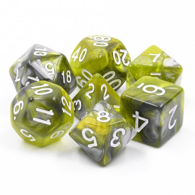 Green Flow RPG Dice Set Plastic Dice Foam Brain Games