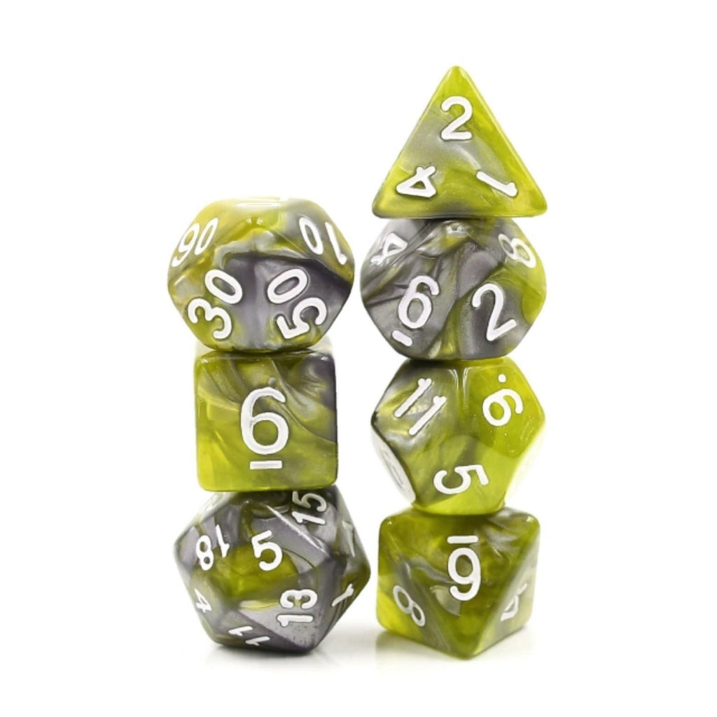 Green Flow RPG Dice Set Plastic Dice Foam Brain Games