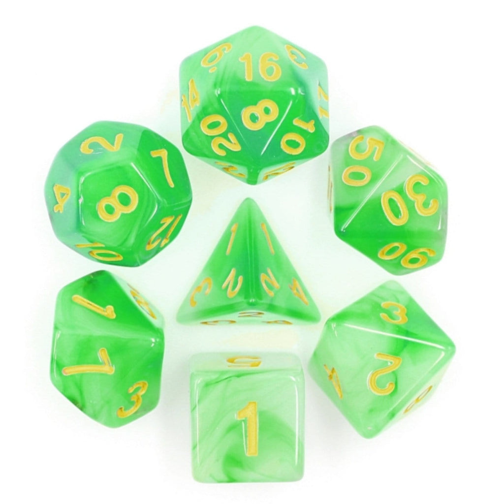 Green Milky RPG Dice Set Plastic Dice Foam Brain Games