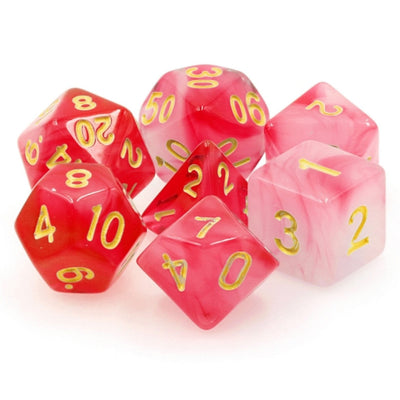 Red Milky RPG Dice Set Plastic Dice Foam Brain Games