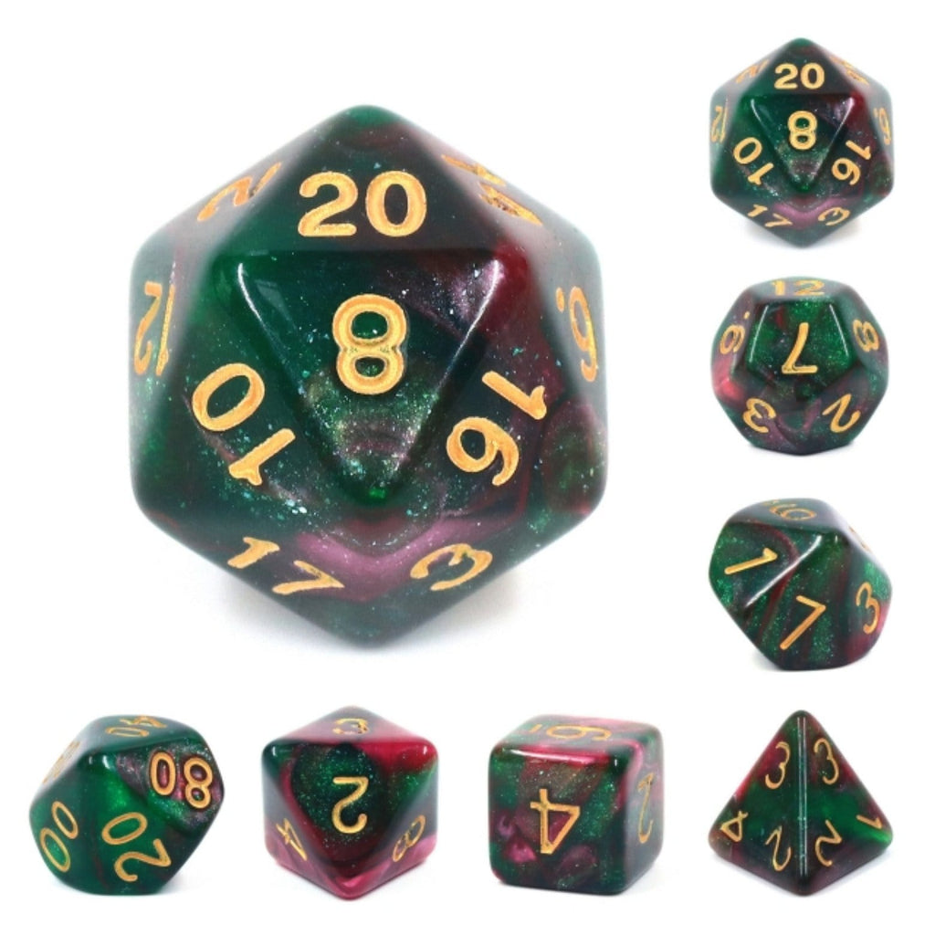 Rose Way RPG Dice Set Plastic Dice Foam Brain Games