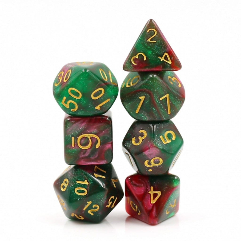 Rose Way RPG Dice Set Plastic Dice Foam Brain Games