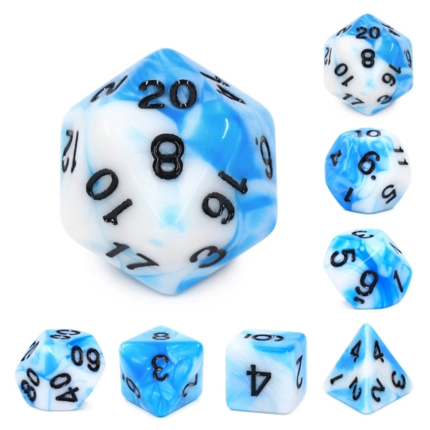 Cumulus Cloud RPG Dice Set Plastic Dice Foam Brain Games