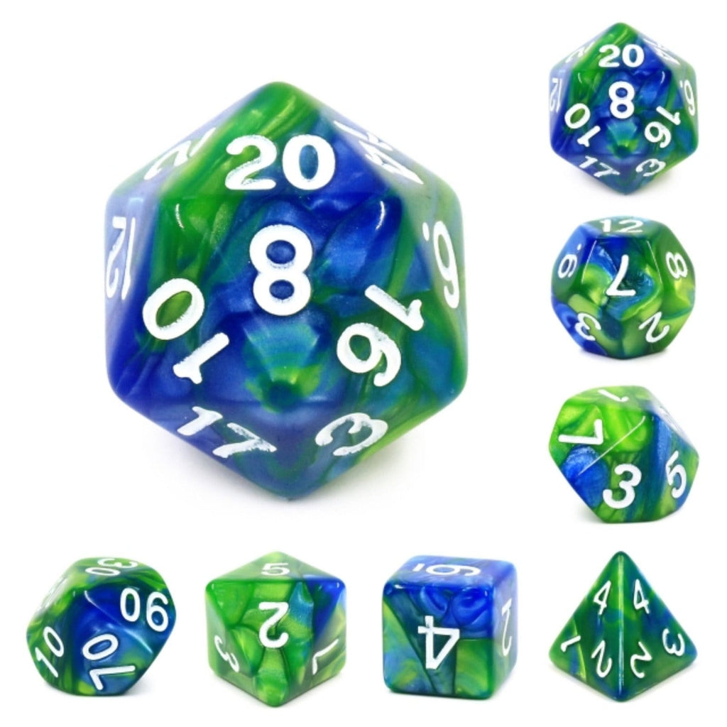 Planet Earth RPG Dice Set Plastic Dice Foam Brain Games