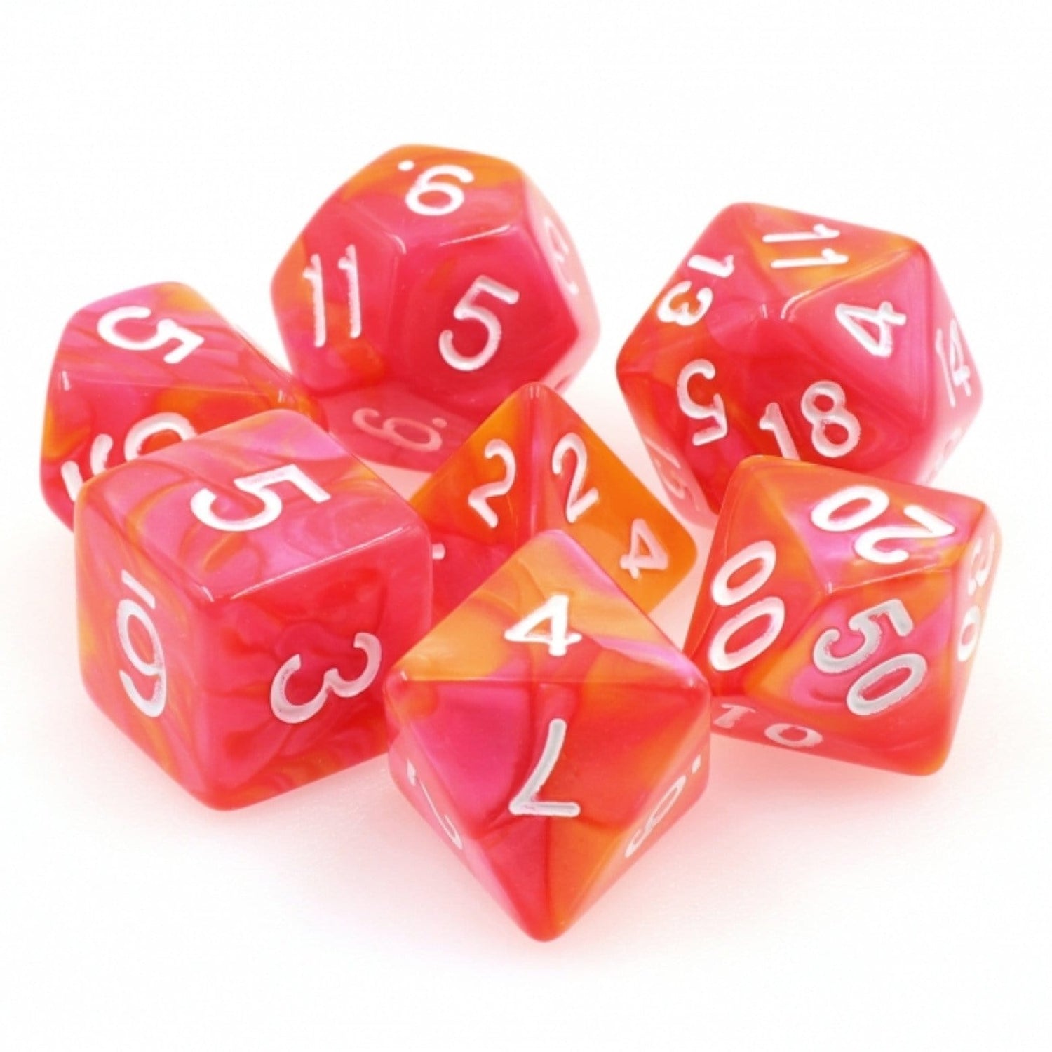 Grapefruit RPG Dice Set Plastic Dice Foam Brain Games