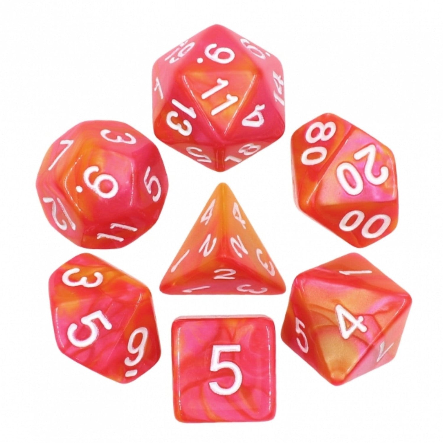 Grapefruit RPG Dice Set Plastic Dice Foam Brain Games
