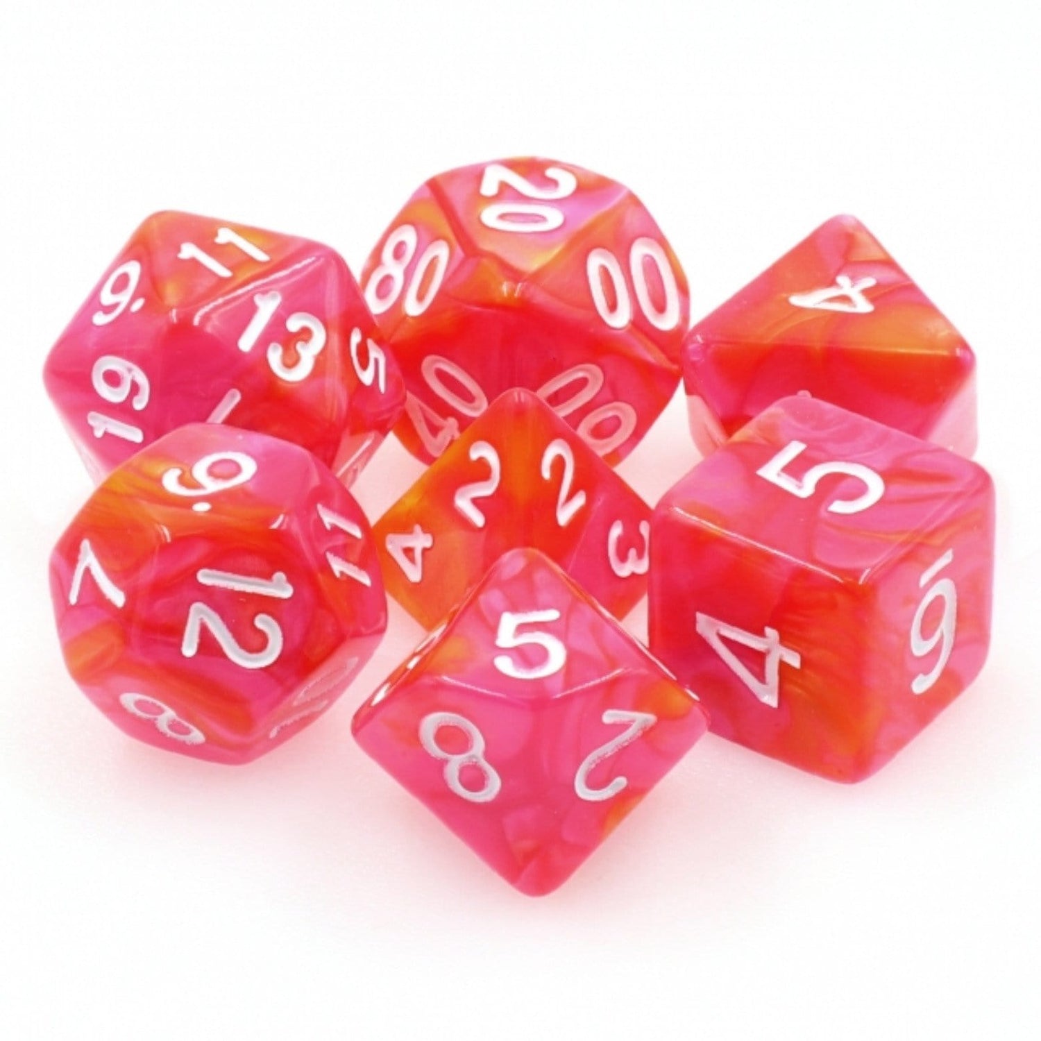 Grapefruit RPG Dice Set Plastic Dice Foam Brain Games