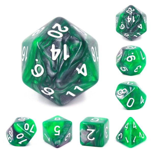 Emerald Ore RPG Dice Set Plastic Dice Foam Brain Games