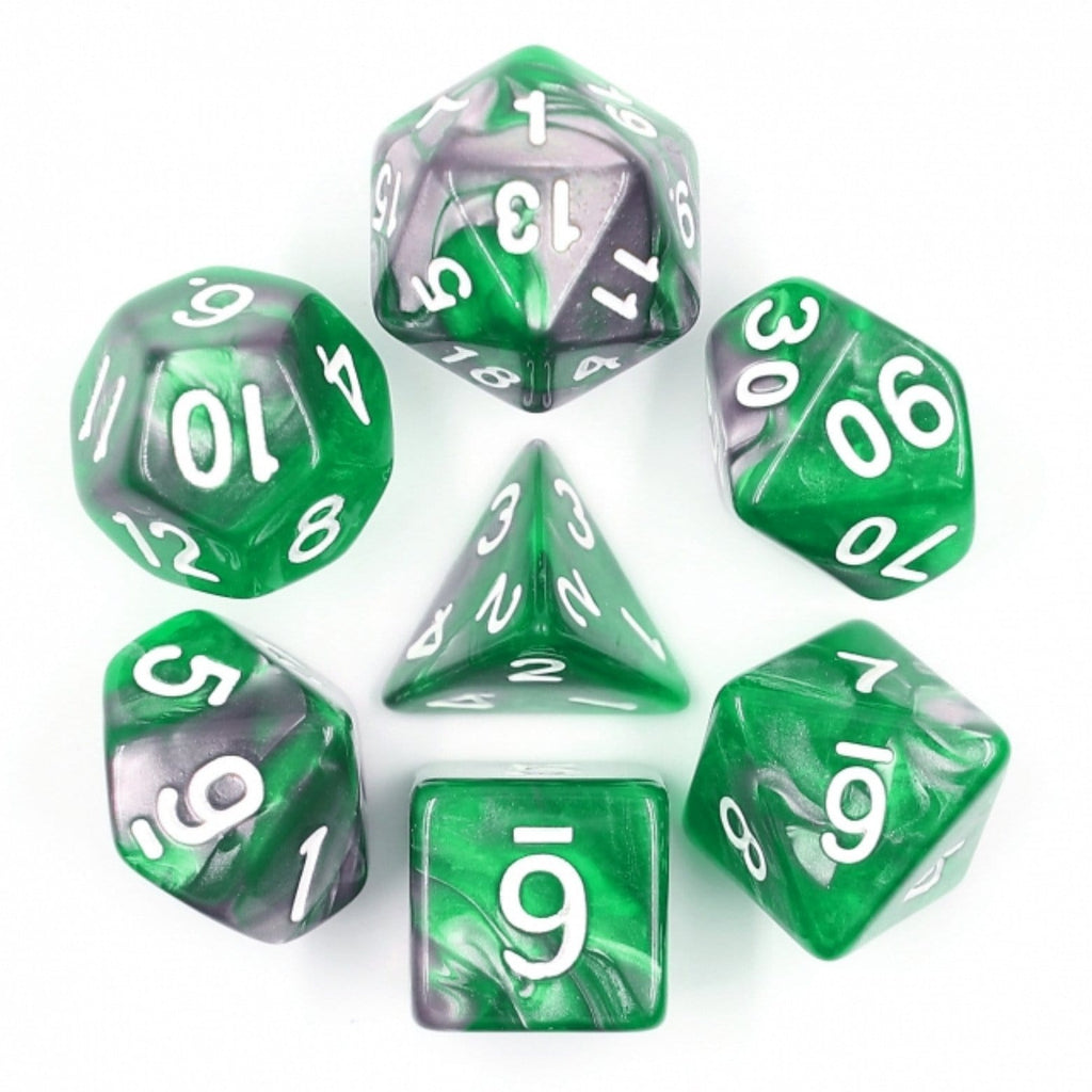 Emerald Ore RPG Dice Set Plastic Dice Foam Brain Games