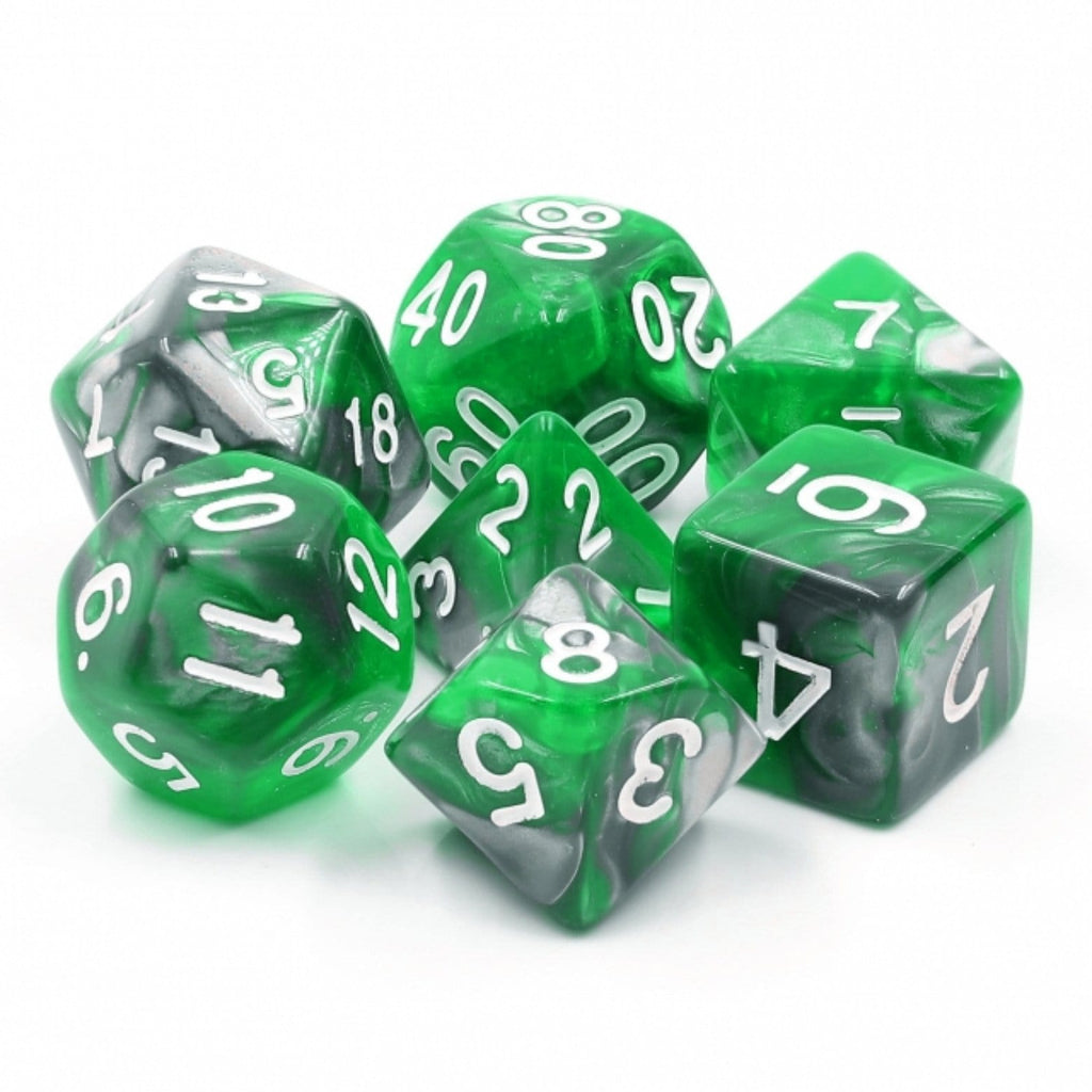 Emerald Ore RPG Dice Set Plastic Dice Foam Brain Games