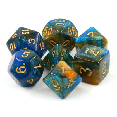 River at Dusk RPG Dice Set Plastic Dice Foam Brain Games