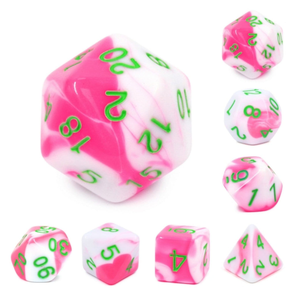 Pink Flamingo RPG Dice Set Plastic Dice Foam Brain Games